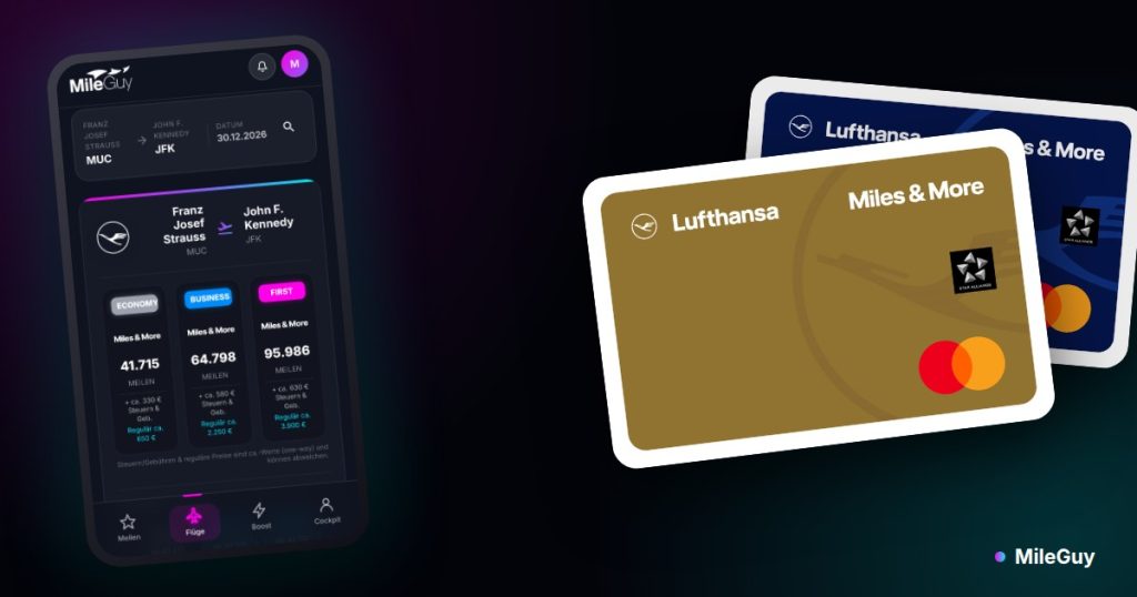 Miles & More Gold Business und Blue Business Credit Card mit der MileGuy-App
